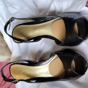 Bakers Dasha Platform Peeptoe Slingback Wedge Heels size 8
